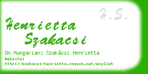 henrietta szakacsi business card